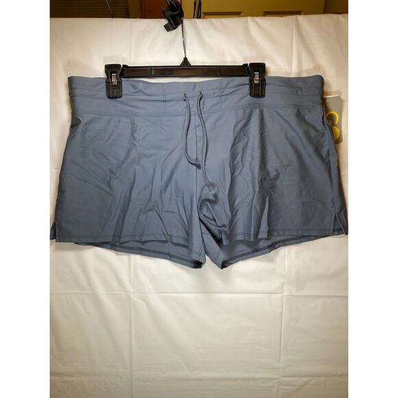 Go Gossip Women's Cover-Up Board Shorts w Drawstring, Gray, XL - Picture 2 of 16